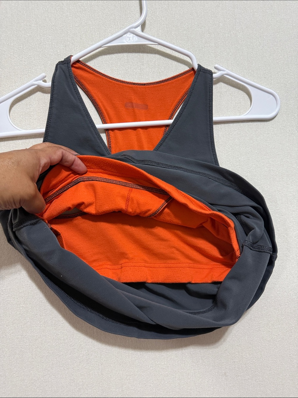 lululemon athletica Charcoal Tank with Orange Back Panel - Picture 6 of 6